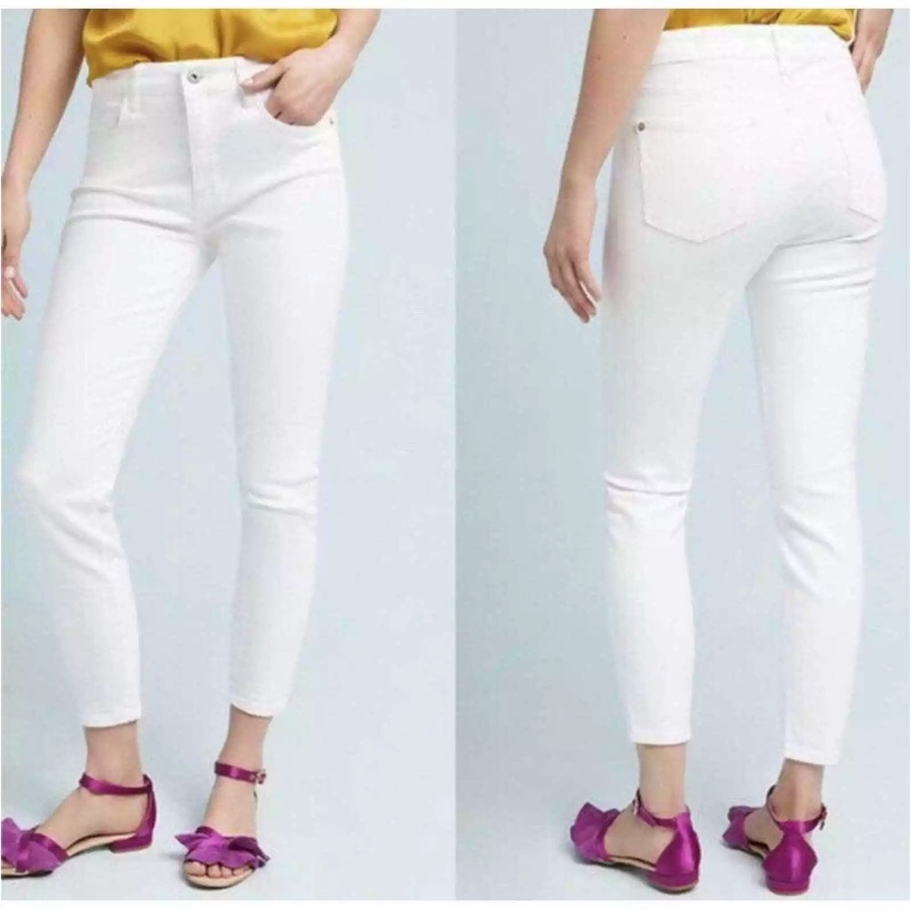 ANTHROPOLOGIE Pilcro and the Letterpress High Rise White Skinny Jeans 26